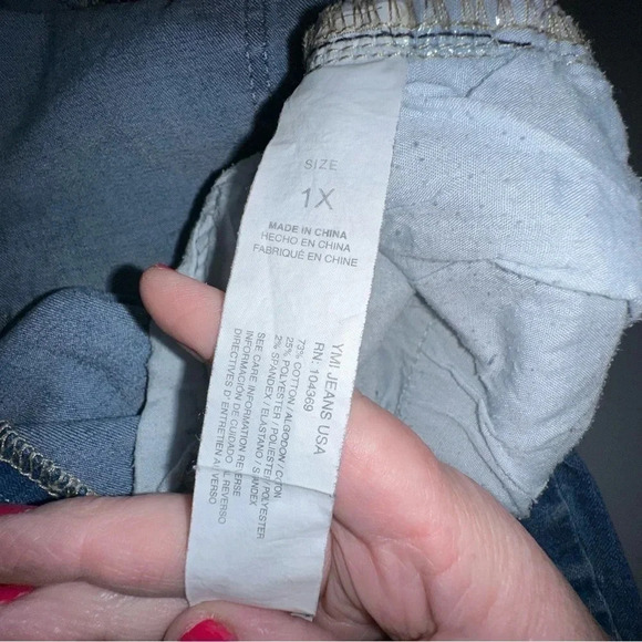 YMI 1X distressed ripped pull on raw‎ hem stretch jeans - Picture 6 of 8